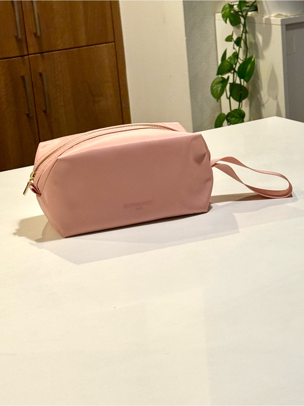 Burberry Soft Pink Cosmetic Pouch with Wrist Strap